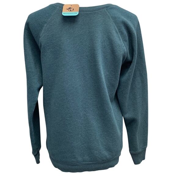 Hand Printed Upcycled Womens Large Snowman Snowflake Just Chill Sweatshirt - Picture 4 of 6